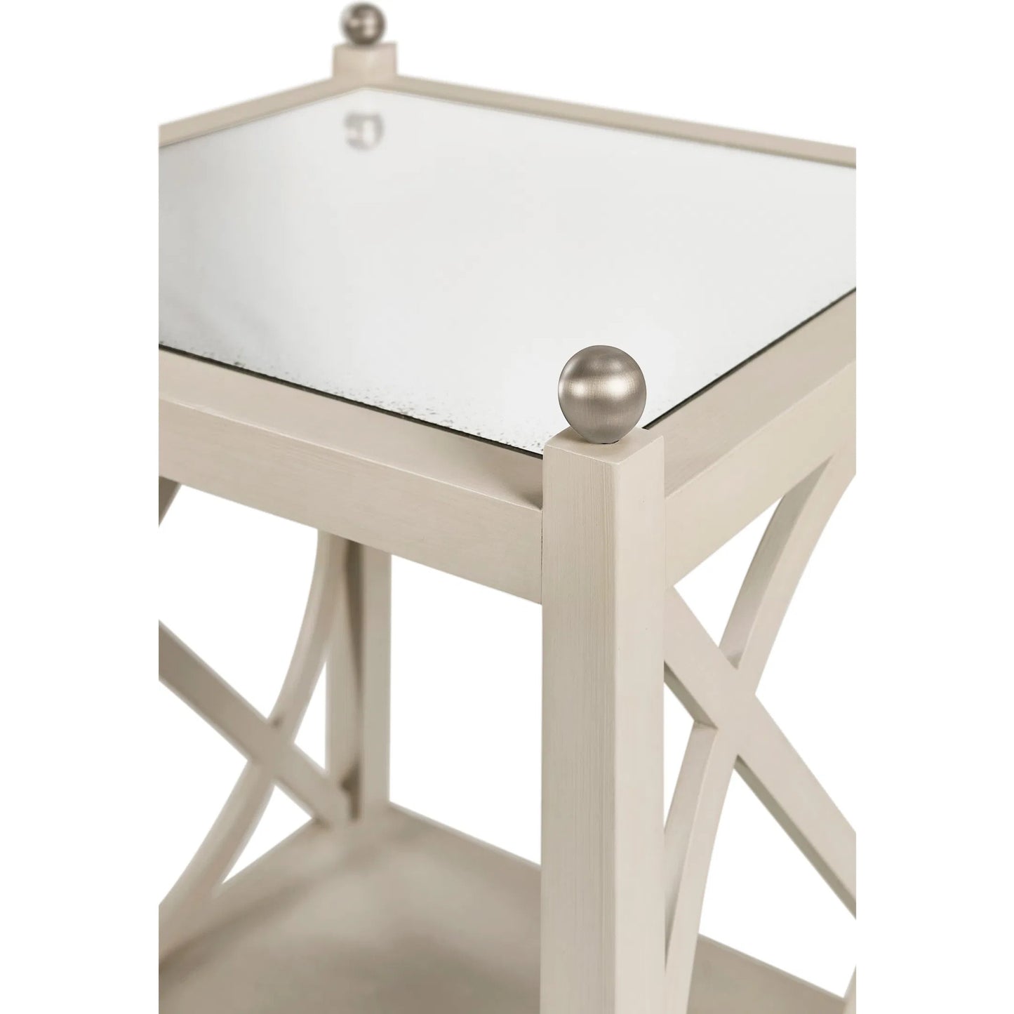 010 SI-2462603 | Closeup | Orion End Table by Jonathan Charles in london mist. Made from acacia in a transitional style.