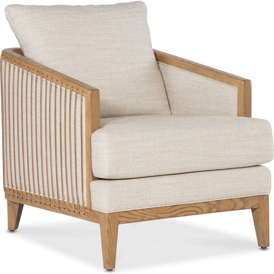 Enveyed Stationary Chair by Hooker Furniture in classic linen and cashew. Made from fabric in a unique style.