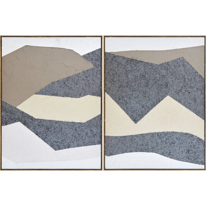 Aiko Framed Art (Set of 2) by Livabliss in brown, taupe and hand painted. Made from canvas, polystyrene in a unique style.