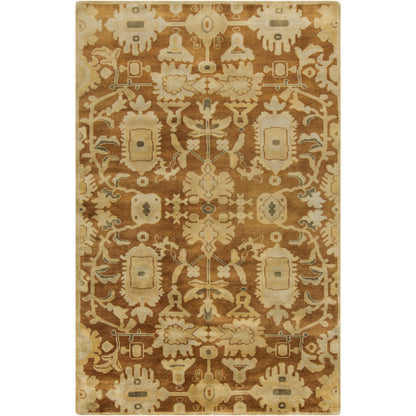 Ainsley Rug - 1678 by Surya in brown, mustard, oatmeal, ivory, olive, light beige. Made from 100% new zealand wool in a unique style.