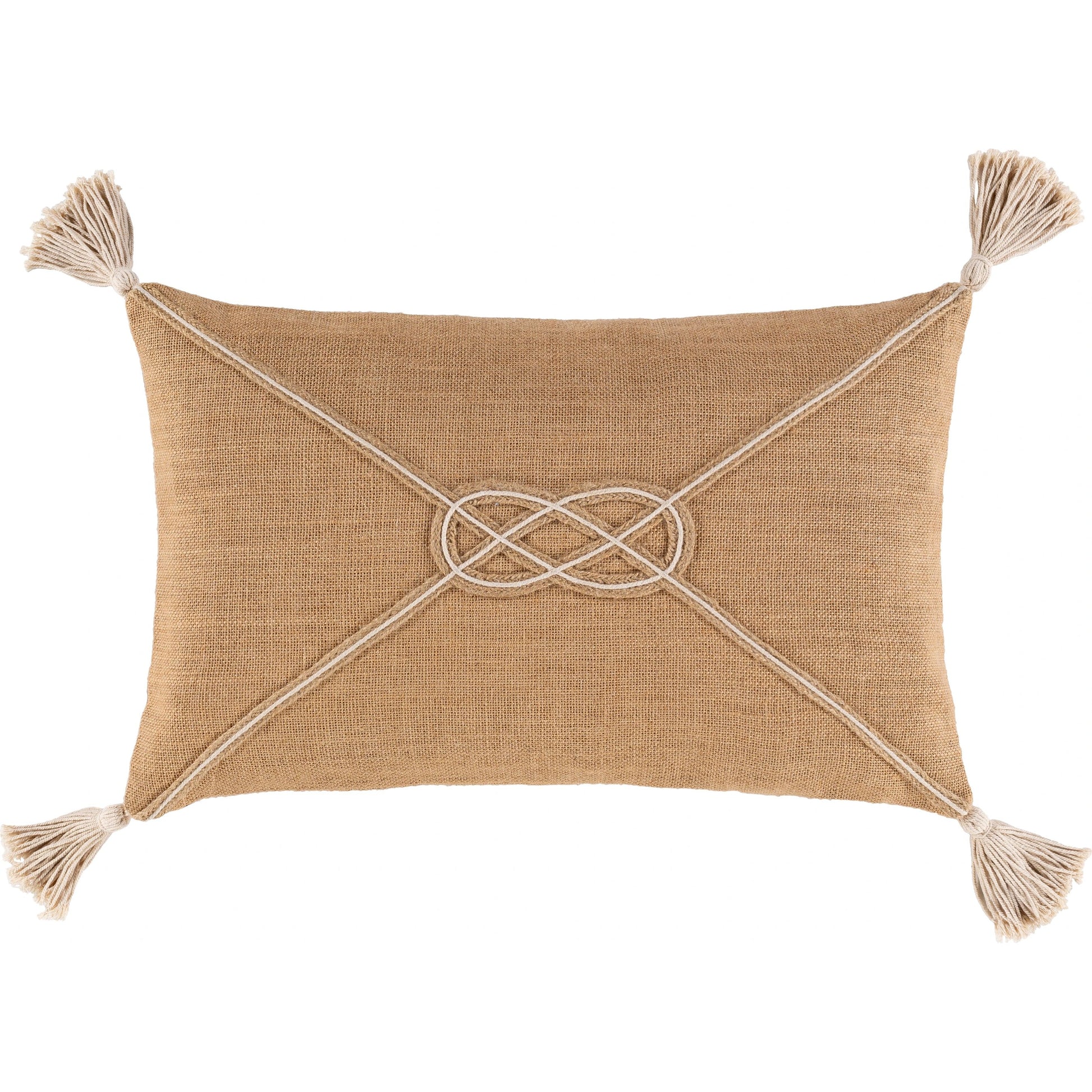 Marion Pillow - 13834 by Surya in brown, light gray. Made from 100% jute in a coastal style.