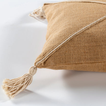 Marion Pillow - 13834 by Surya in brown, light gray. Made from 100% jute in a coastal style.