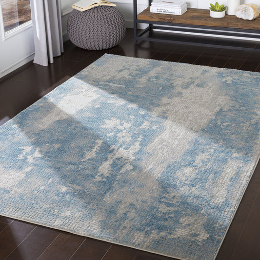 Aisha Rug - 23030 by Livabliss in light blue, gray, light gray, off-white. Made from 70% viscose, 3