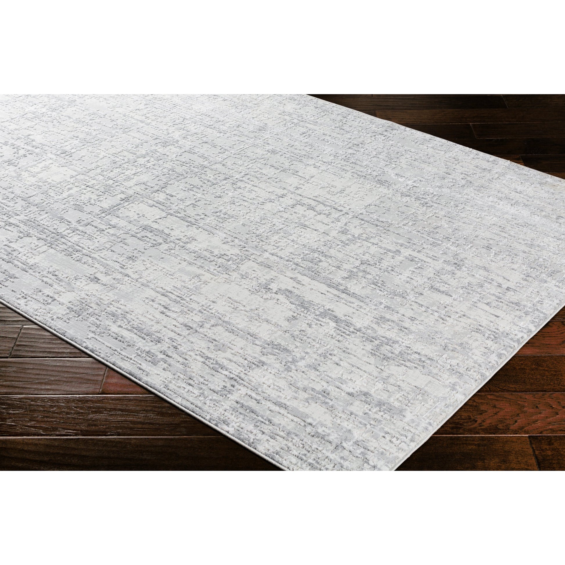 Aisha AIS-2305 Rug by Livabliss in light gray, gray, off-white. Made from 70% viscose, 30% polyester in a unique style.