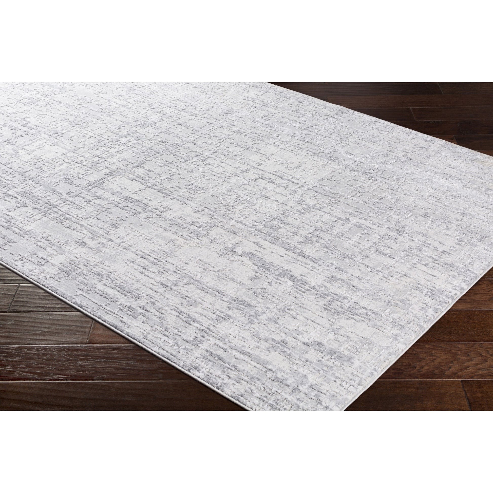 Aisha AIS-2305 Rug by Livabliss in light gray, gray, off-white. Made from 70% viscose, 30% polyester in a unique style.