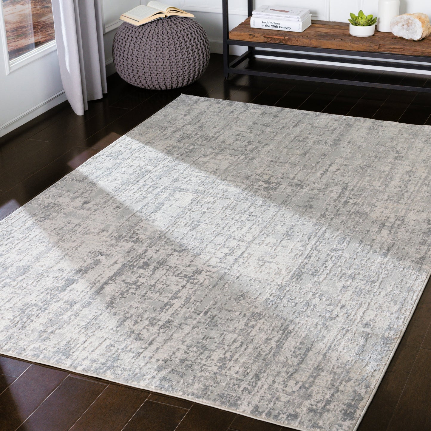 010 99603-41720 | Lifestyle | Aisha AIS-2305 Rug by Livabliss in light gray, gray, off-white. Made from 70% viscose, 30% polyester in a unique style.