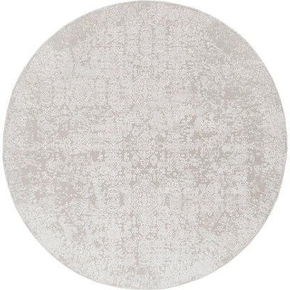 Aisha Rug by Livabliss in light gray, off-white. Made from 70% viscose, 30% polyester in a traditional style.