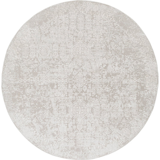 Aisha Rug by Livabliss in light gray, off-white. Made from 70% viscose, 30% polyester in a traditional style.