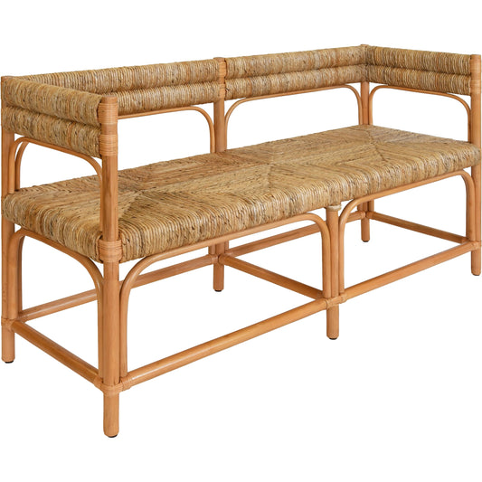 Ajax Rattan Bench by Worlds Away. Made from unique in a coastal style.
