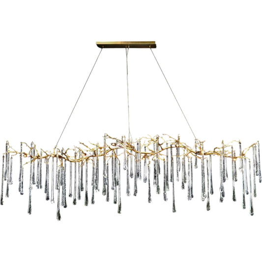 Teardrop Chandelier by John-Richard in brass. Made from brass, glass in a unique style.