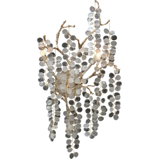 Shiro-Noda Dramatic Cluster Sconce by John-Richard in clear. Made from crystal, glass in a unique style.