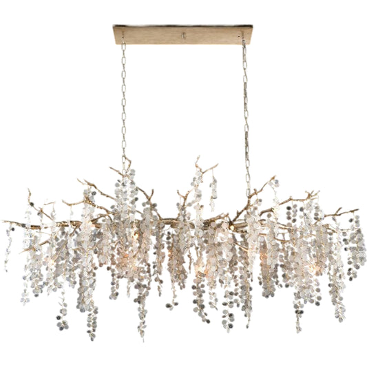 Shiro-Noda Cluster 27" Chandelier by John-Richard in clear. Made from crystal, glass in a unique style.