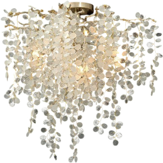 Shiro-Noda Flush Chandelier by John-Richard in clear. Made from crystal in a unique style.