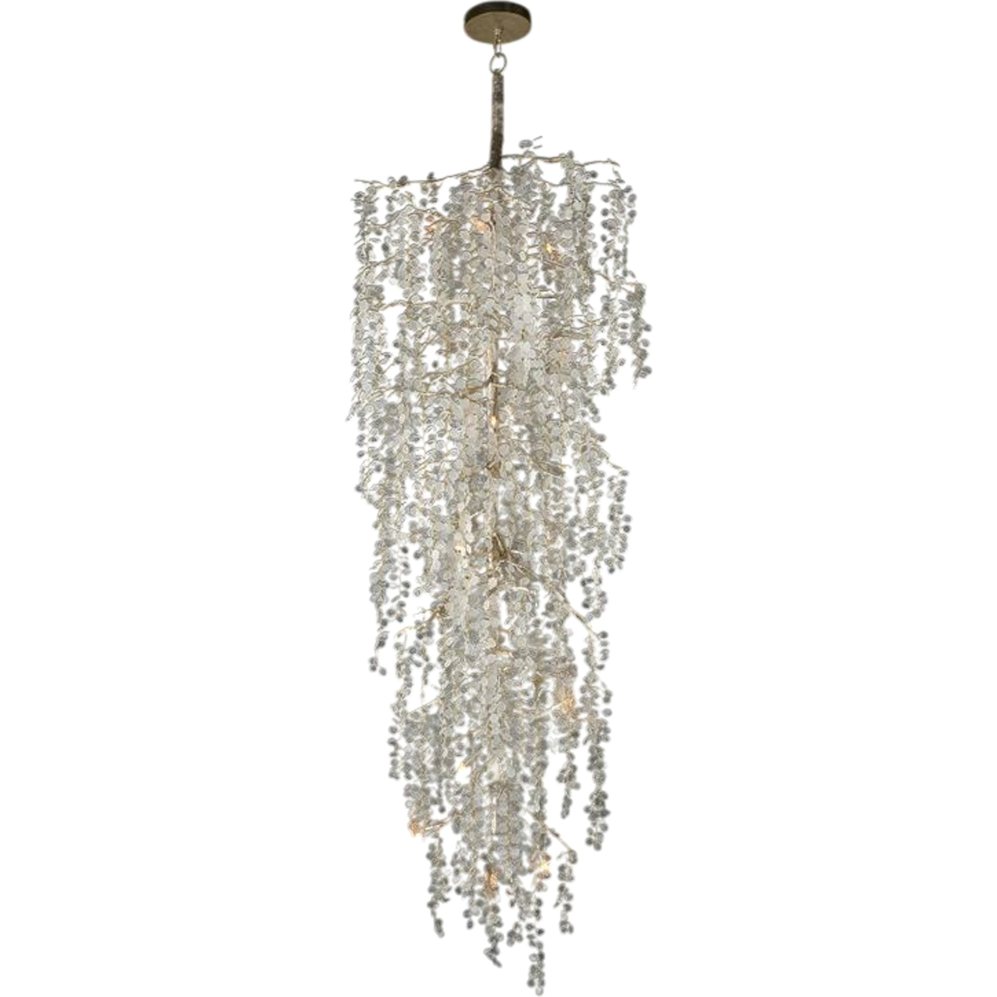 Shiro-Noda Cluster Chandelier by John-Richard in clear. Made from crystal in a modern style.