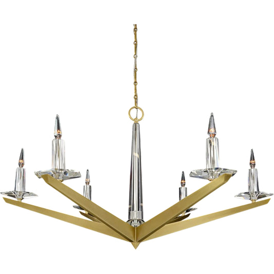 Antares Six Light Chandelier by John-Richard in brass. Made from unique in a unique style.