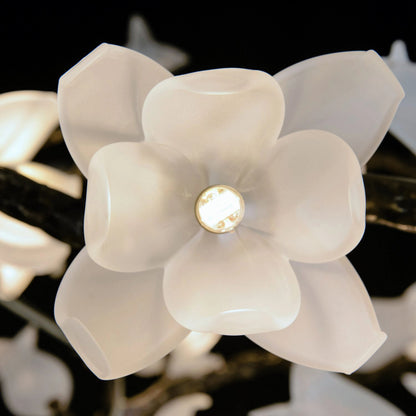 Churippu Magnolia & Tulip Glass Bronze Twelve-Light Halo Chandelier by John-Richard. Made from unique in a modern style.