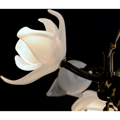 Churippu Magnolia & Tulip Glass Bronze Twelve-Light Halo Chandelier by John-Richard. Made from unique in a modern style.
