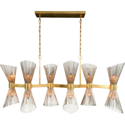 Bonheur Twelve-Light Horizontal Chandelier by John-Richard. Made from unique in a modern style.