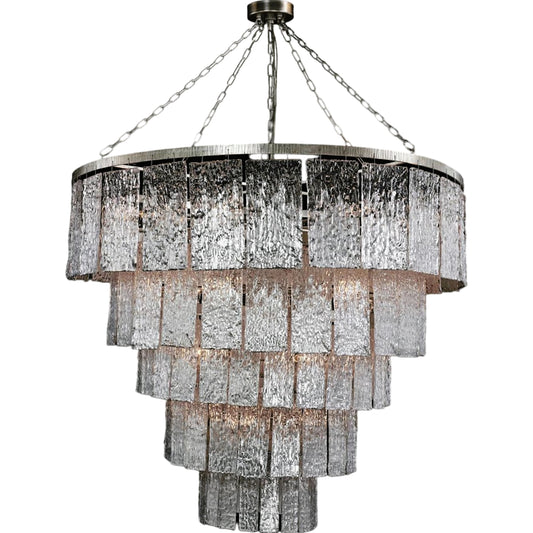 Twilight Twenty-Four-Light Slumped Glass Chandelier by John-Richard. Made from unique in a modern style.