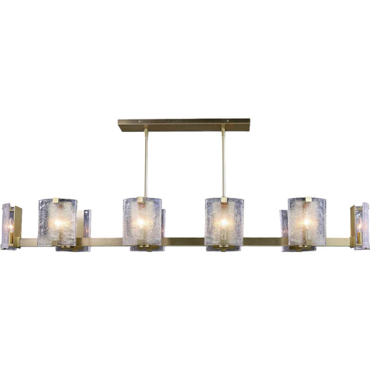 Claritas Ten-Light Horizontal Chandelier by John-Richard in brass. Made from unique in a modern style.