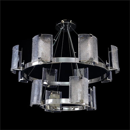 Claritas Twelve-Light Two-Tier Chandelier by John-Richard in nickel. Made from unique in a modern style.