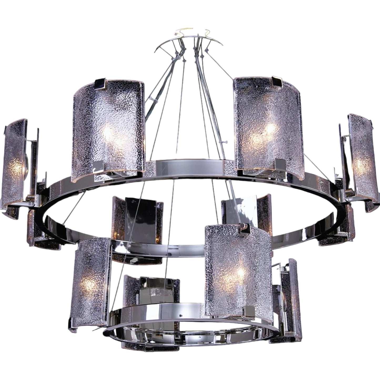 002 SI-2170257 | Primary Silo | Claritas Twelve-Light Two-Tier Chandelier by John-Richard in nickel. Made from unique in a modern style.