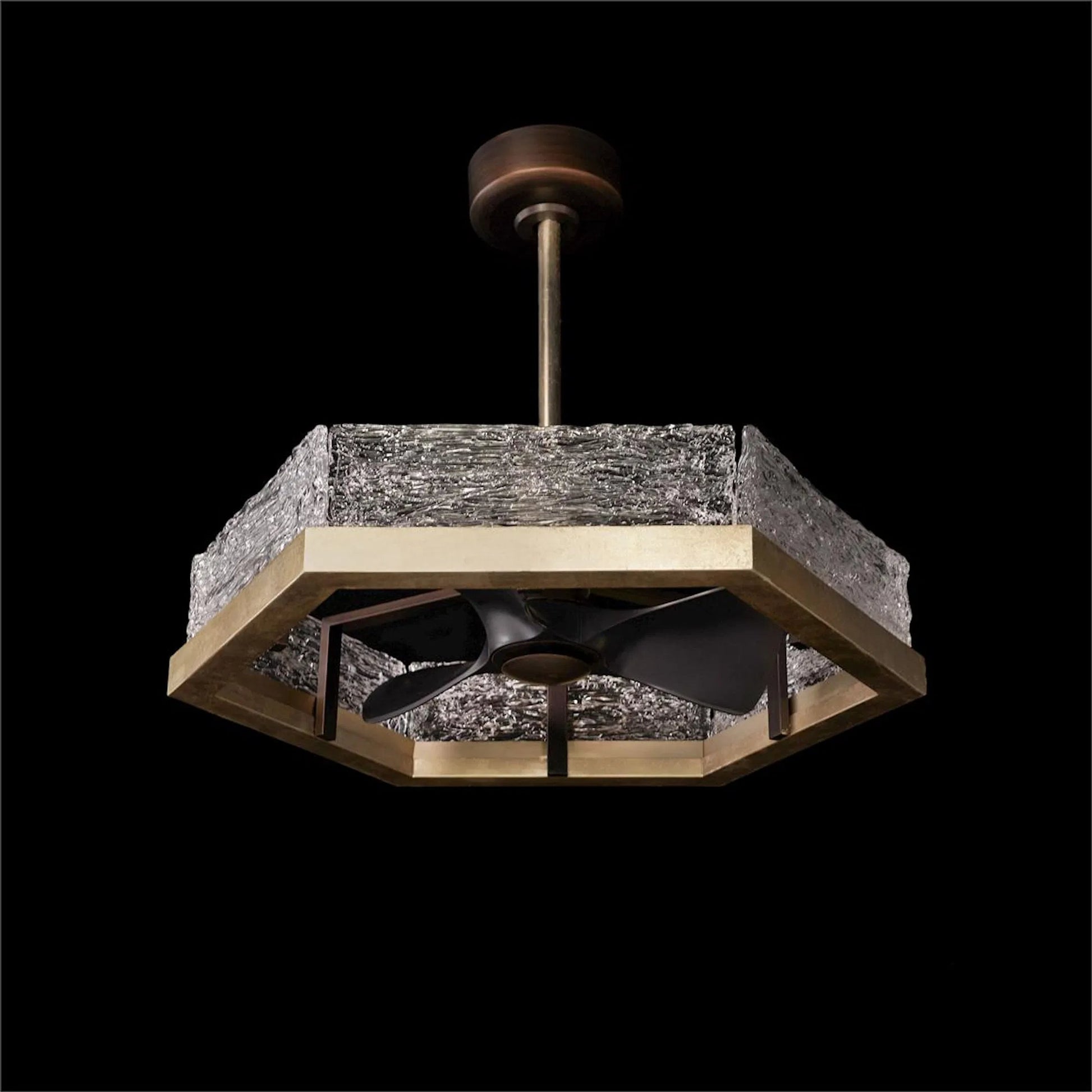 Lucian Chandelier with Fan by John-Richard. Made from unique in a modern style.
