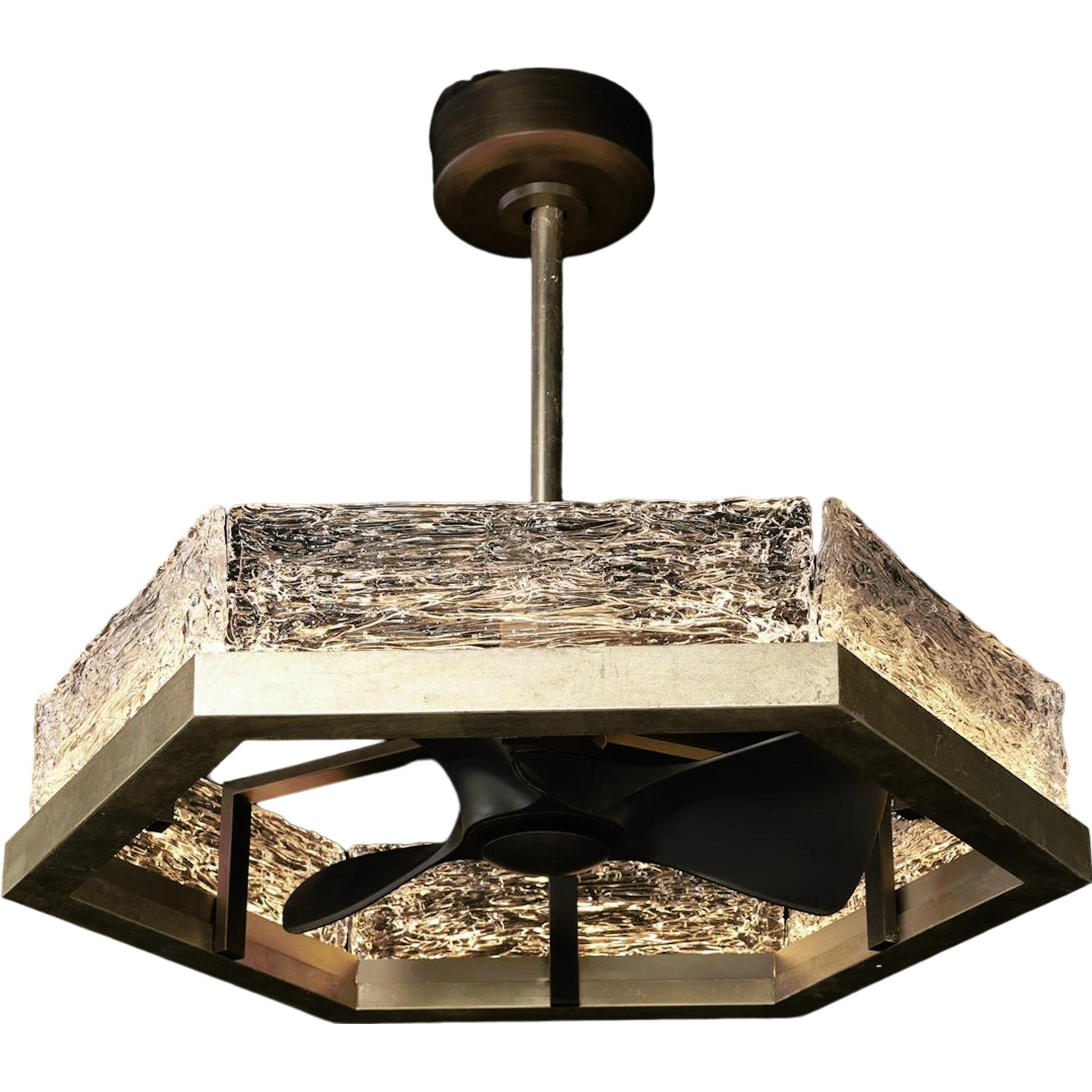 Lucian Chandelier with Fan by John-Richard. Made from unique in a modern style.