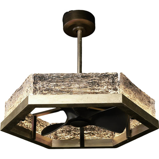 Lucian Chandelier with Fan by John-Richard. Made from unique in a modern style.