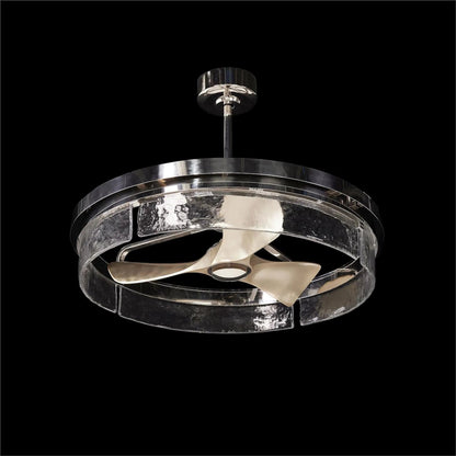 Sinclair Black Chandelier with Fan by John-Richard. Made from unique in a modern style.