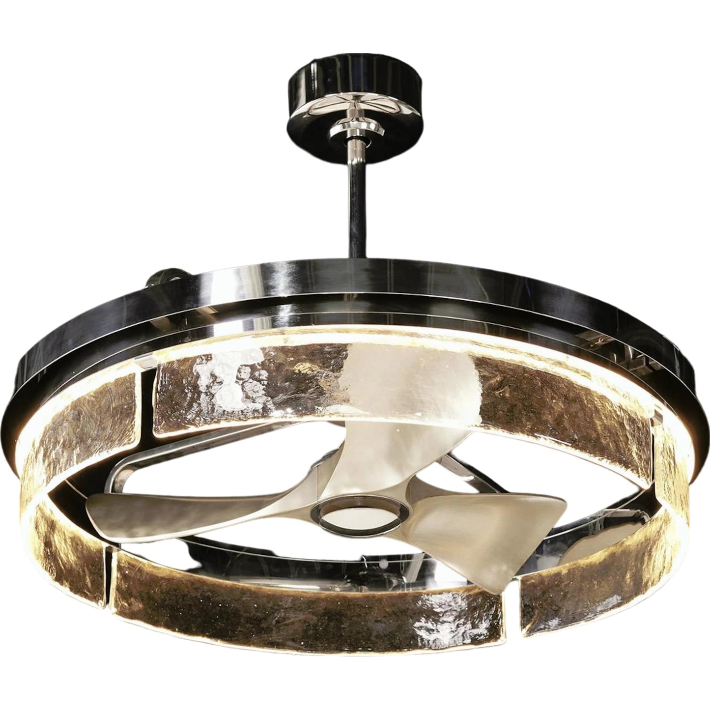 001 SI-2171614 | Primary Silo | Sinclair Black Chandelier with Fan by John-Richard. Made from unique in a modern style.