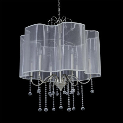 Antique Parisian Silver Six-Light Chandelier by John-Richard. Made from unique in a modern style.