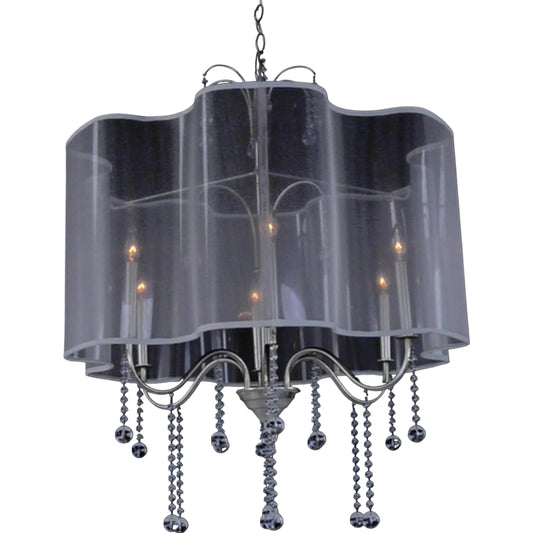 Antique Parisian Silver Six-Light Chandelier by John-Richard. Made from unique in a modern style.