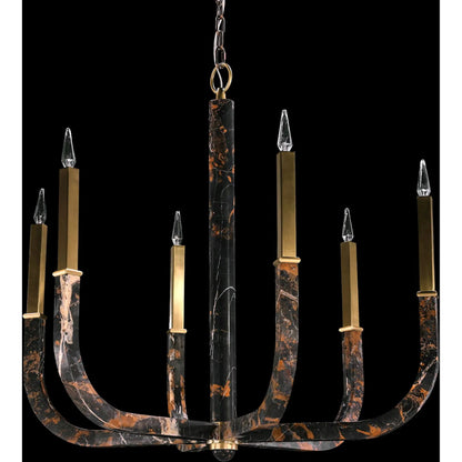 Hampton Court Six-Light Chandelier by John-Richard in honey brass. Made from unique in a traditional style.