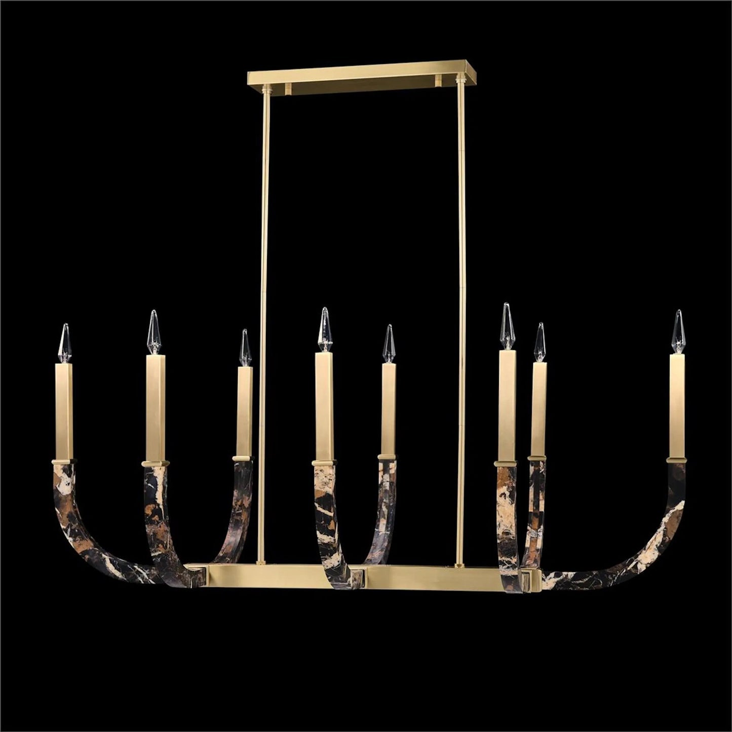 002 SI-2373354 | Additional Silo | Hampton Court Eight-Light Horizontal Chandelier by John-Richard in honey brass. Made from unique in a traditional style.