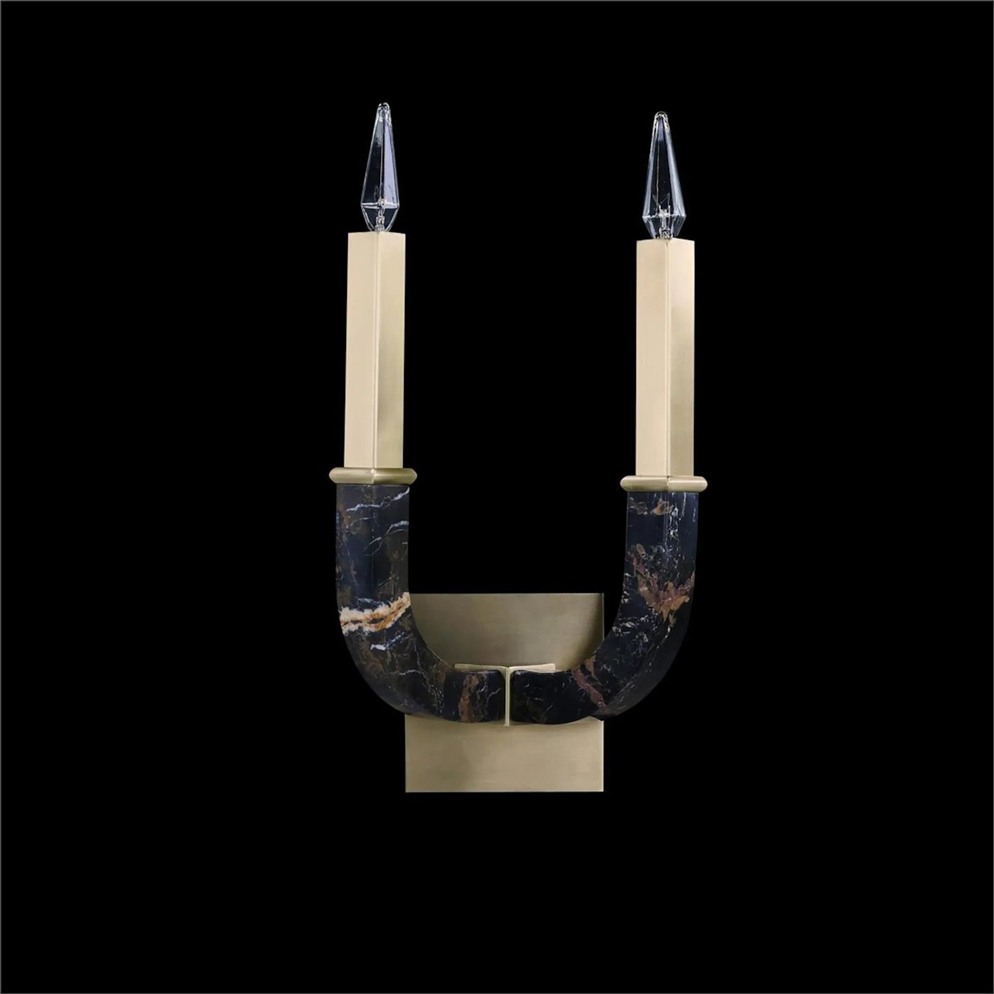Hampton Court Two-Light Wall Sconce by John-Richard in honey brass. Made from unique in a traditional style.