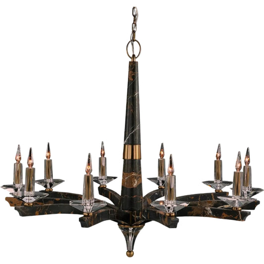 Inverness Ten-Light Chandelier by John-Richard in antique brass. Made from unique in a unique style.