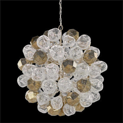Vivaldi Twenty-Four Light Chandelier by John-Richard in clear, brass, nickel. Made from unique in a modern style.