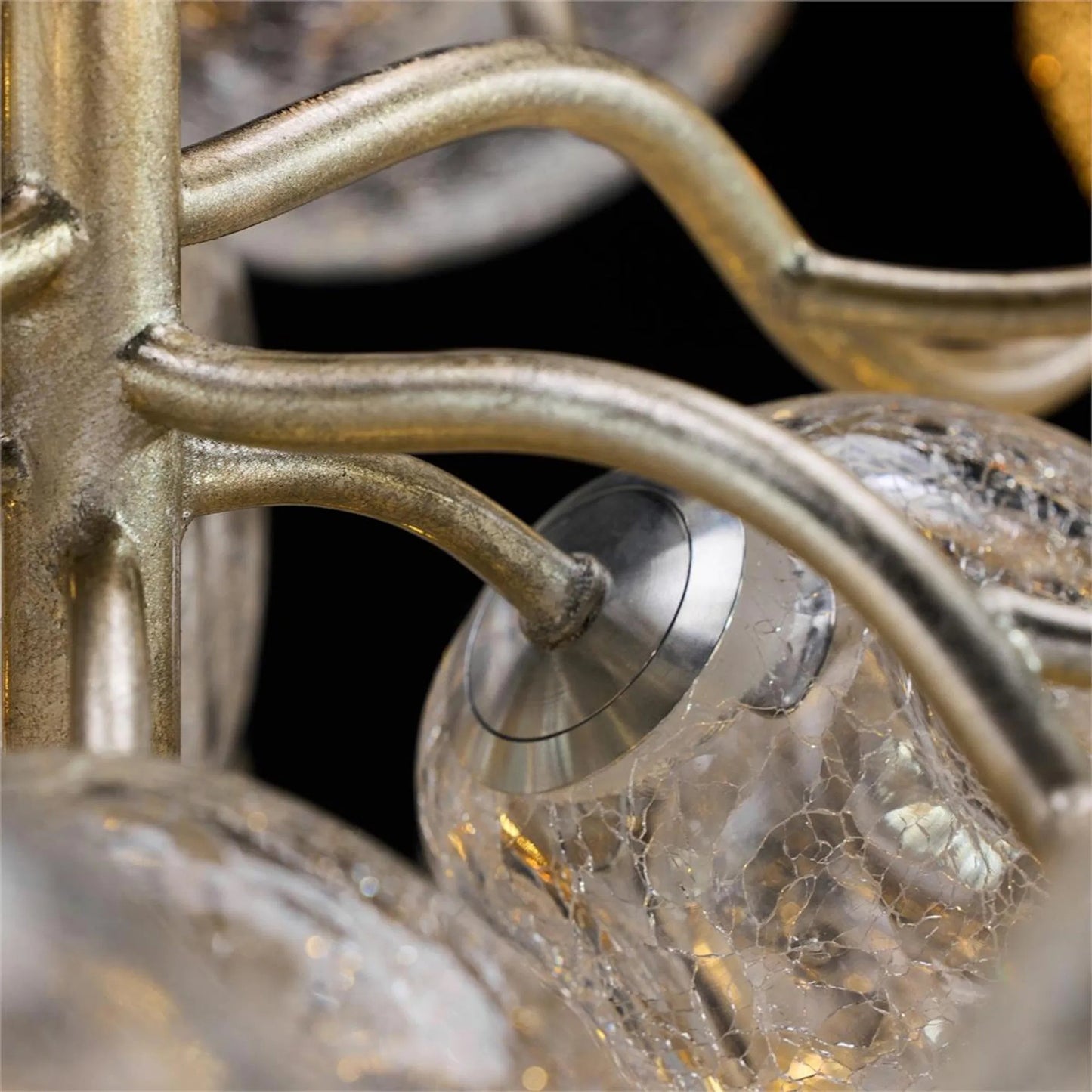 004 SI-2374121 | Closeup | Vivaldi Twenty-Four Light Chandelier by John-Richard in clear, brass, nickel. Made from unique in a modern style.
