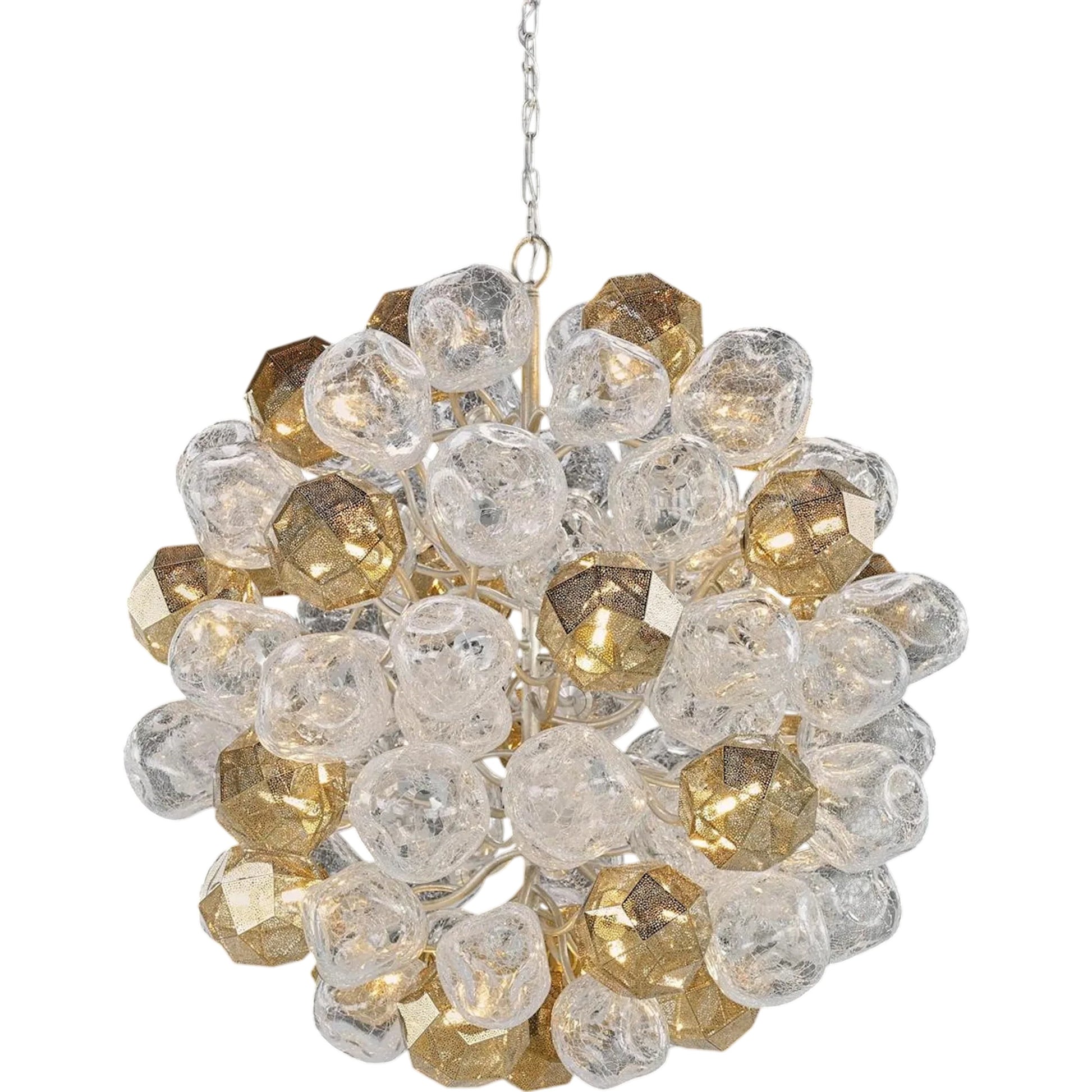 Vivaldi Twenty-Four Light Chandelier by John-Richard in clear, brass, nickel. Made from unique in a modern style.