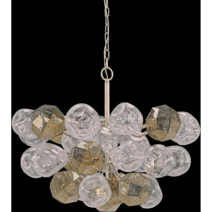 Vivaldi Eleven-Light Chandelier by John-Richard in clear, brass, nickel. Made from unique in a modern style.