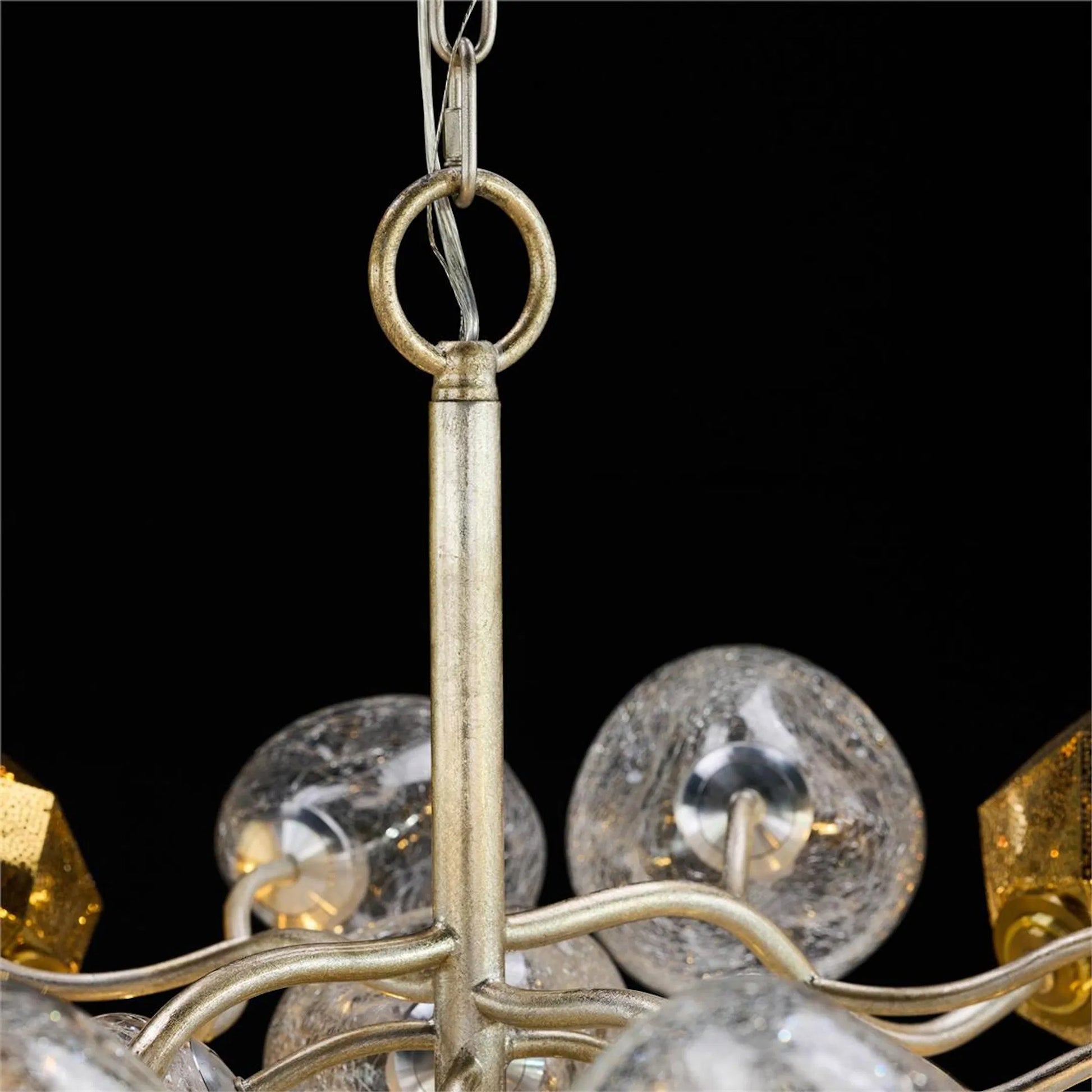 Vivaldi Eleven-Light Chandelier by John-Richard in clear, brass, nickel. Made from unique in a modern style.