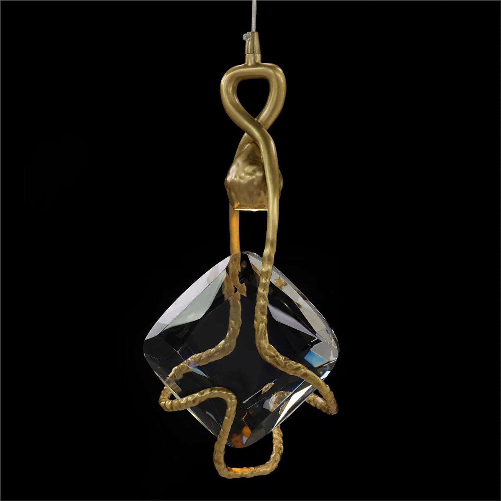 Mirelle Six-Light Horizontal Chandelier by John-Richard in antique brass. Made from unique in a modern style.
