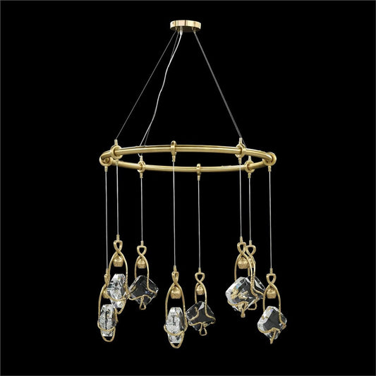 Mirelle Eight-Light Chandelier by John-Richard in antique brass. Made from unique in a unique style.