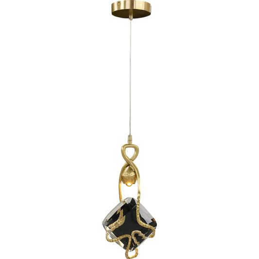 Mirelle Single-Light Pedant Chandelier by John-Richard in antique brass. Made from unique in a unique style.