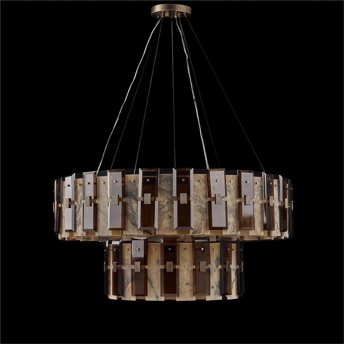 001 SI-2629614 | Unknown | Tamboril Thirty-Eight-Light Two-Tier Chandelier by John-Richard. Made from unique in a unique style.