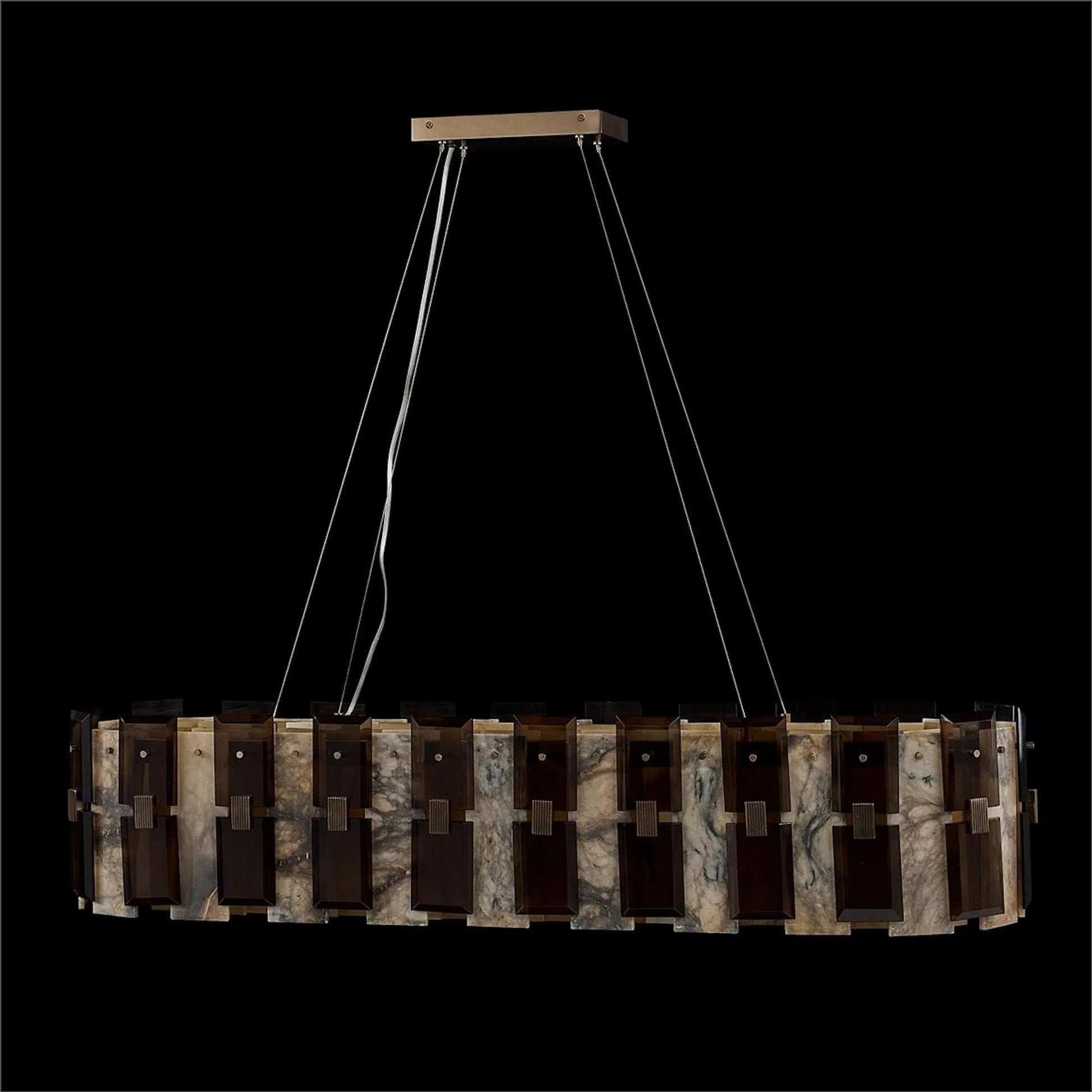 Tamboril Twenty-Two-Light Horizontal Chandelier by John-Richard. Made from unique in a unique style.