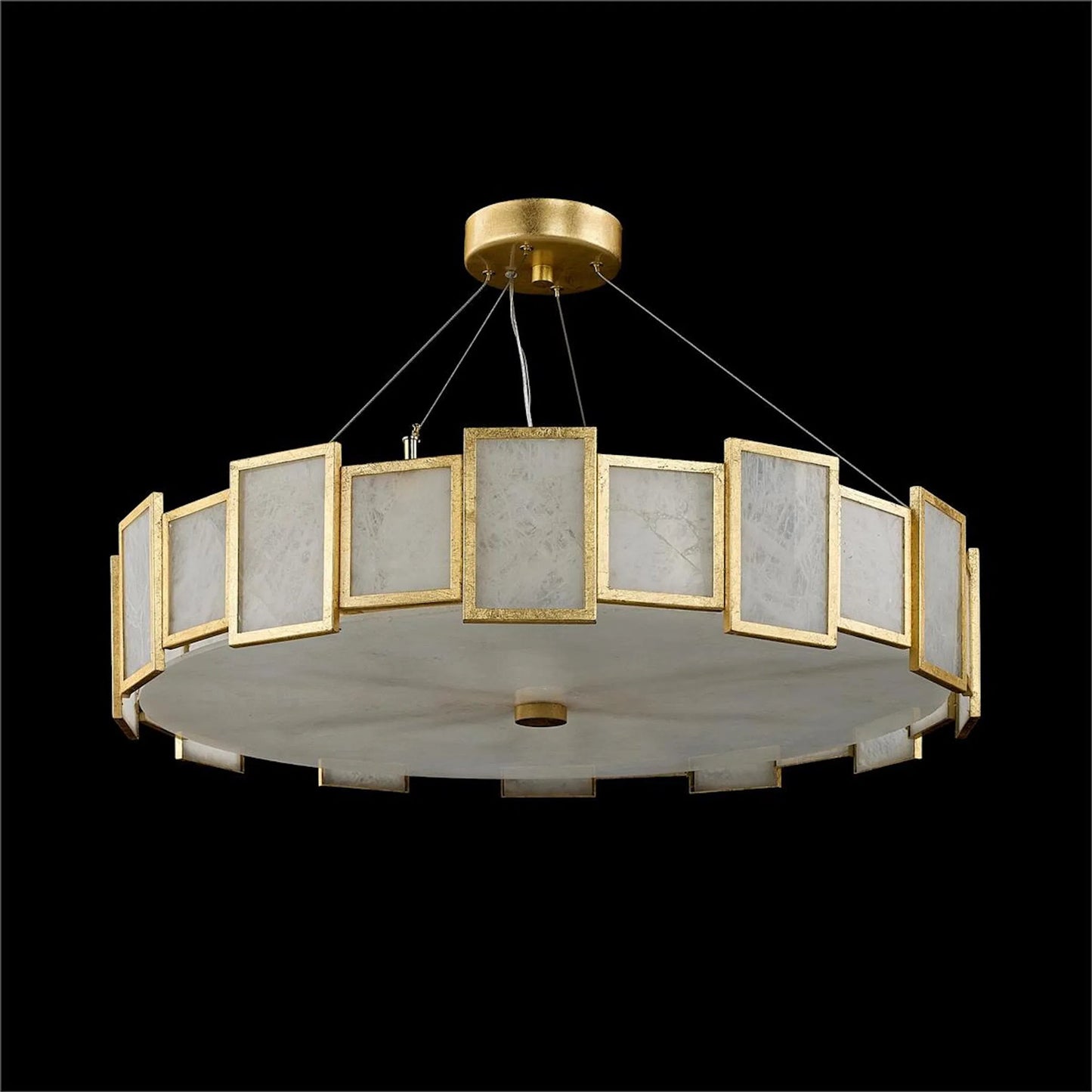 001 SI-2629141 | Unknown | Calcite Panel Six-Light Chandelier by John-Richard. Made from unique in a unique style.