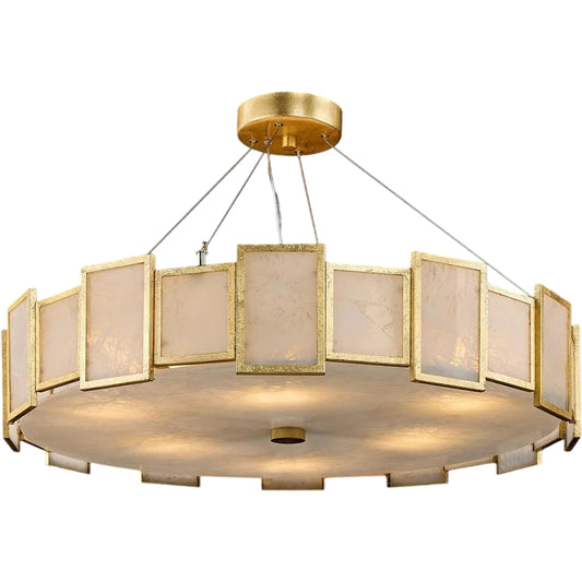 Calcite Panel Six-Light Chandelier by John-Richard. Made from unique in a unique style.
