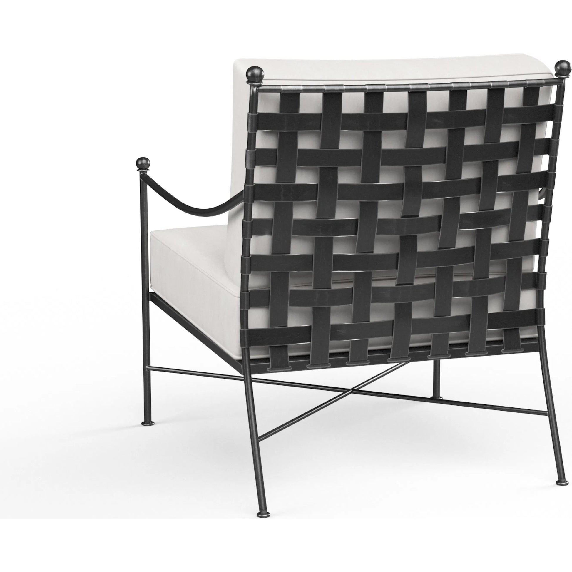 Provence Outdoor Club Chair by Sunset West in pewter. Made from wrought iron in a modern style.